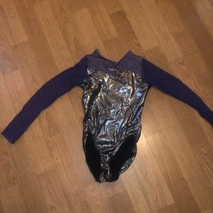 Dreamy mesh long sleeve gymnastics leotard